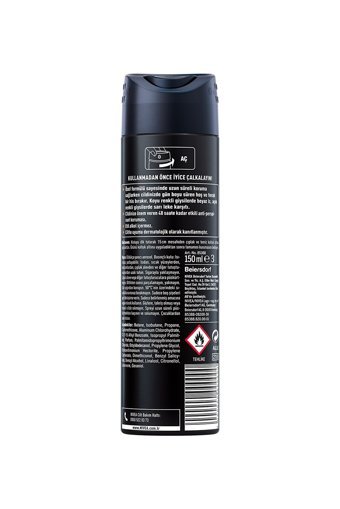 Nivea Black&White Invisible Güçlü Etki Pudrasız Ter Önleyici Antiperspirant Sprey Erkek Deodorant 150 ml
