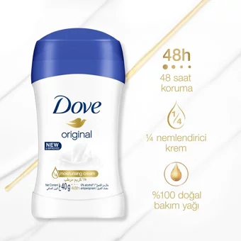Dove Original Pudrasız Ter Önleyici Antiperspirant Stick Kadın Deodorant 2x40 gr