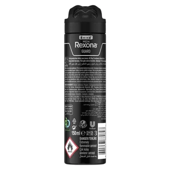 Rexona Men Guard Pudrasız Ter Önleyici Antiperspirant Sprey Erkek Deodorant 4x150 ml