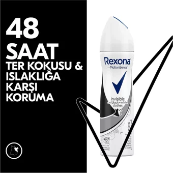 Rexona Invisible On Black+White Clothes Pudrasız Ter Önleyici Antiperspirant Sprey Kadın Deodorant 3x150 ml