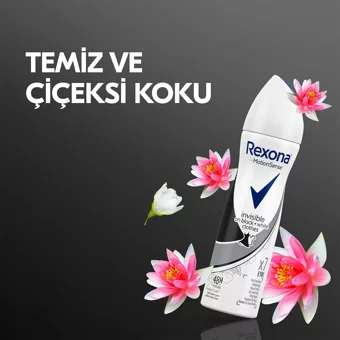 Rexona Invisible On Black+White Clothes Pudrasız Ter Önleyici Antiperspirant Sprey Kadın Deodorant 3x150 ml