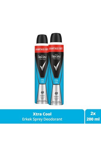 Rexona Men Xtra Cool Pudrasız Ter Önleyici Antiperspirant Sprey Erkek Deodorant 2x200 ml