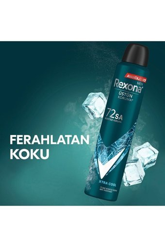 Rexona Men Xtra Cool Pudrasız Ter Önleyici Antiperspirant Sprey Erkek Deodorant 200 ml