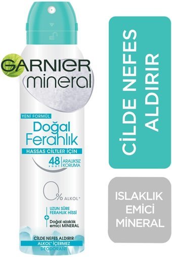 Garnier Mineral Doğal Ferahlık Pudrasız Ter Önleyici Sprey Kadın Deodorant 150 ml