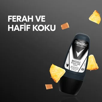 Rexona Men Invisible On Black+White Clothes Pudrasız Ter Önleyici Antiperspirant Roll-On Erkek Deodorant 50 ml