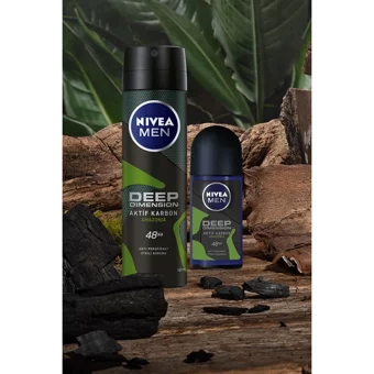 Nivea Deep Dimension Amazonia Pudrasız Ter Önleyici Antiperspirant Roll-On Erkek Deodorant 50 ml