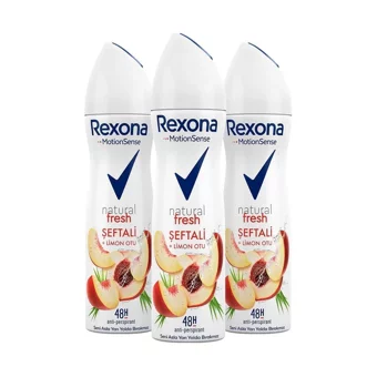 Rexona Natural Fresh Pudrasız Ter Önleyici Antiperspirant Sprey Kadın Deodorant 3x150 ml