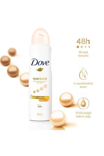 Dove Eventone Pudrasız Ter Önleyici Antiperspirant Sprey Kadın Deodorant 3x150 ml