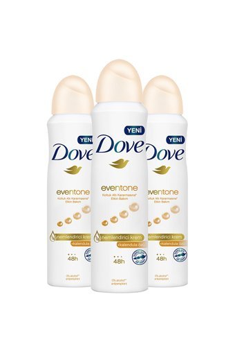 Dove Eventone Pudrasız Ter Önleyici Antiperspirant Sprey Kadın Deodorant 3x150 ml