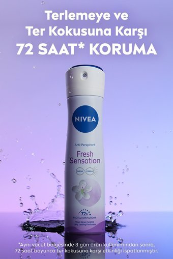 Nivea Fresh Sensation Pudrasız Ter Önleyici Antiperspirant Sprey Kadın Deodorant 150 ml