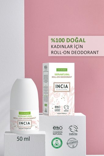 Incia Pudrasız Organik Roll-On Kadın Deodorant 50 ml