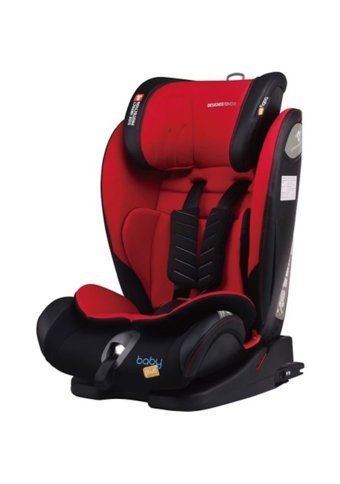 Baby Plus Secure Isofixli-Emniyet Kemerli 9-36 kg Yatabilen Yükseklik Ayarlı Sürüş Yönü Oto Koltuğu Kırmızı