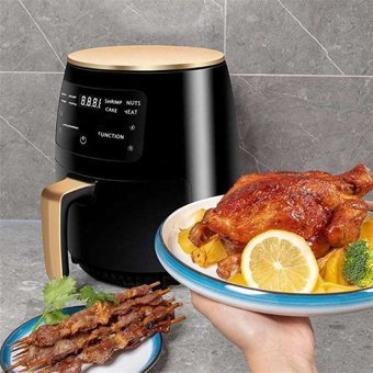 Eco Life Airfryer 6 lt Tek Hazneli Izgara Yapan Led Ekranlı Yağsız Sıcak Hava Fritözü Siyah