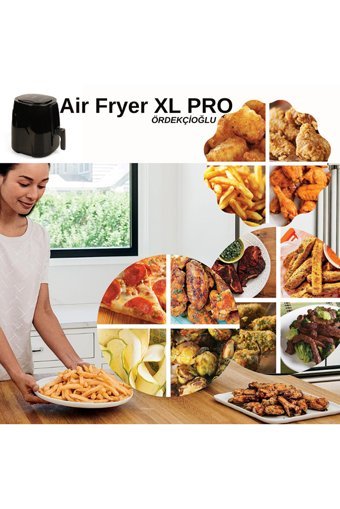 Ördekçioğlu Airfryer 5.9 lt Tek Hazneli Led Ekranlı Yağsız Sıcak Hava Fritözü Siyah