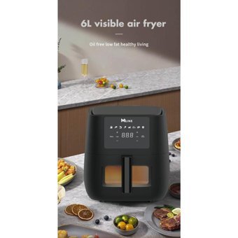 Urz Airfryer 6 lt Tek Hazneli Led Ekranlı Sıcak Hava Fritözü Siyah