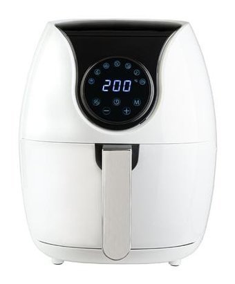 Qich Airfryer 5 lt Tek Hazneli Izgara Yapan Led Ekranlı Yağsız Sıcak Hava Fritözü Beyaz