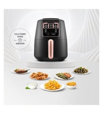 Karaca Air Pro Cook Airfryer 4 lt Tek Hazneli Izgara Yapan Led Ekranlı Yağsız Sıcak Hava Fritözü Siyah