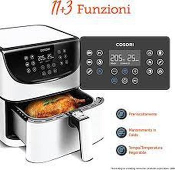 Cosori Airfryer 5.5 lt Tek Hazneli Izgara Yapan Led Ekranlı Yağsız Sıcak Hava Fritözü Beyaz