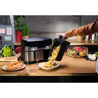 Tefal Dual Airfryer 8.3 lt İki Hazneli Izgara Yapan Led Ekranlı Yağsız Fritöz Gri