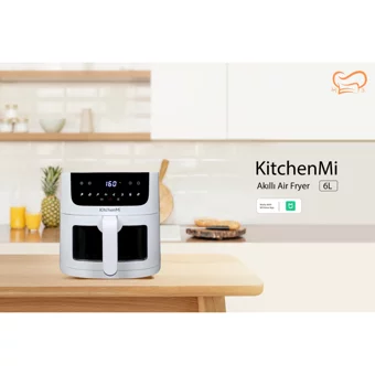 Xiaomi KitchenMi Airfryer 6 lt Tek Hazneli Led Ekranlı Yağsız Sıcak Hava Fritözü Beyaz