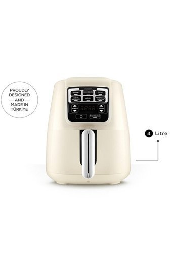 Karaca Air Pro Cook Köz Xl Airfryer 4 lt Tek Hazneli Izgara Yapan Led Ekranlı Sıcak Hava Fritözü Beyaz