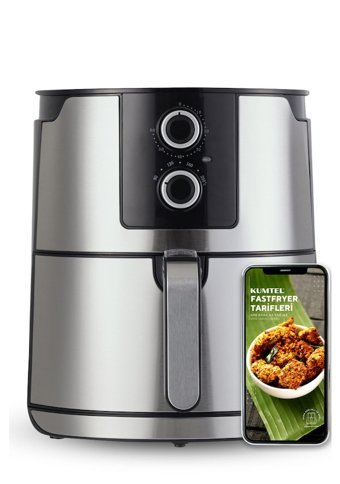 Kumtel HAF-07 Airfryer 7 lt Tek Hazneli Yağsız Sıcak Hava Fritözü İnox