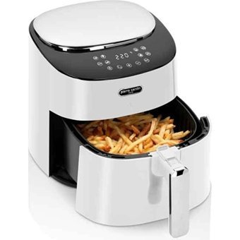 Pierre Cardin Airfryer 4.2 lt Tek Hazneli Izgara Yapan Led Ekranlı Yağsız Sıcak Hava Fritözü Beyaz