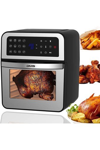 Dms Airfryer 12 lt Tek Hazneli Izgara Yapan Led Ekranlı Yağsız Sıcak Hava Fritözü İnox