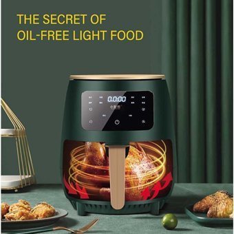 Sanlindou Airfryer 4.5 lt Tek Hazneli Led Ekranlı Yağsız Sıcak Hava Fritözü Yeşil