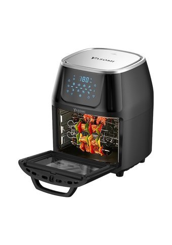 Yasomi Y88 Airfryer 8 lt Tek Hazneli Izgara Yapan Led Ekranlı Yağsız Sıcak Hava Fritözü Siyah