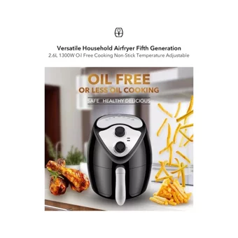 Sanlindou Airfryer 2.6 lt Tek Hazneli Led Ekranlı Yağsız Sıcak Hava Fritözü Siyah