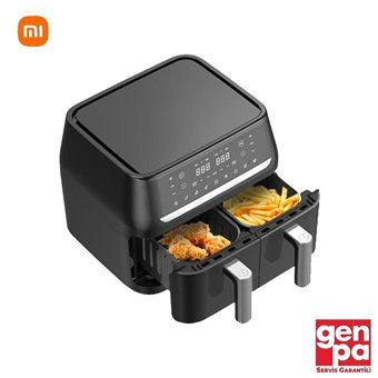 Xiaomi Smartmi Cook Master Duo Airfryer 9.6 lt İki Hazneli Izgara Yapan Led Ekranlı Yağsız Sıcak Hava Fritözü Siyah