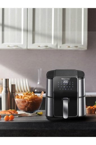 Relux RAF7000 Airfryer 7 lt Tek Hazneli Led Ekranlı Yağsız Sıcak Hava Fritözü İnox