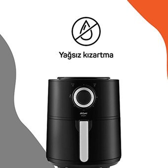 Arzum AR2062 Airfryer 4 lt Tek Hazneli Yağsız Fritöz Siyah