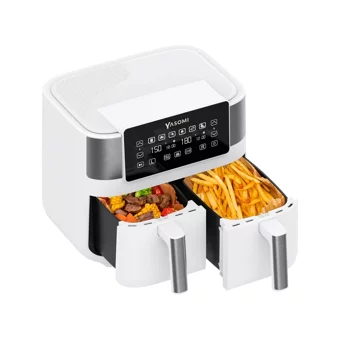 Yasomi Y80 Airfryer 4 lt İki Hazneli Izgara Yapan Led Ekranlı Yağsız Sıcak Hava Fritözü Beyaz