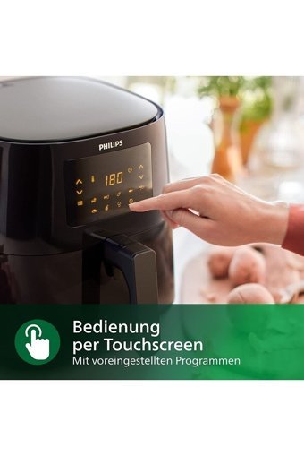 Philips HD9252/90 Airfryer 4.1 lt Tek Hazneli Izgara Yapan Led Ekranlı Yağsız Sıcak Hava Fritözü Siyah