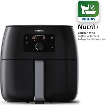 Philips HD9650/90 Airfryer 7.3 lt Tek Hazneli Izgara Yapan Led Ekranlı Yağsız Sıcak Hava Fritözü Siyah