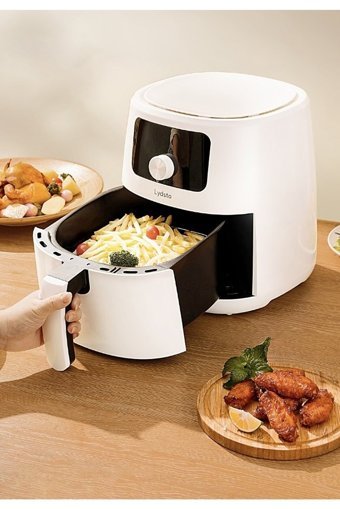 Lydsto Airfryer 5 lt Tek Hazneli Izgara Yapan Led Ekranlı Yağsız Sıcak Hava Fritözü Kırmızı