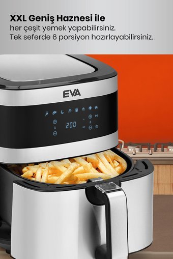 Goldmaster Eva E500 Airfryer 5.5 lt Tek Hazneli Led Ekranlı Yağsız Sıcak Hava Fritözü Gri