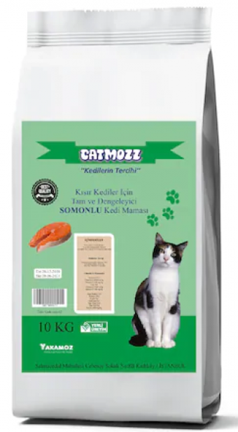 Catmozz Somonlu Kısırlaştırılmış Tahıllı Yetişkin Kuru Kedi Maması 10 kg