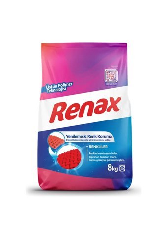 Renax Matik Renkliler ve Beyazlar İçin 128 Yıkama Toz Deterjan 2x8 kg