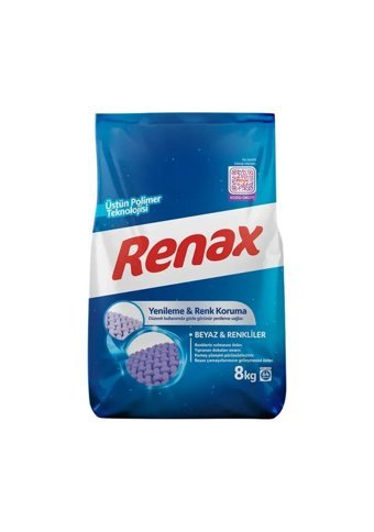 Renax Matik Renkliler ve Beyazlar İçin 128 Yıkama Toz Deterjan 2x8 kg