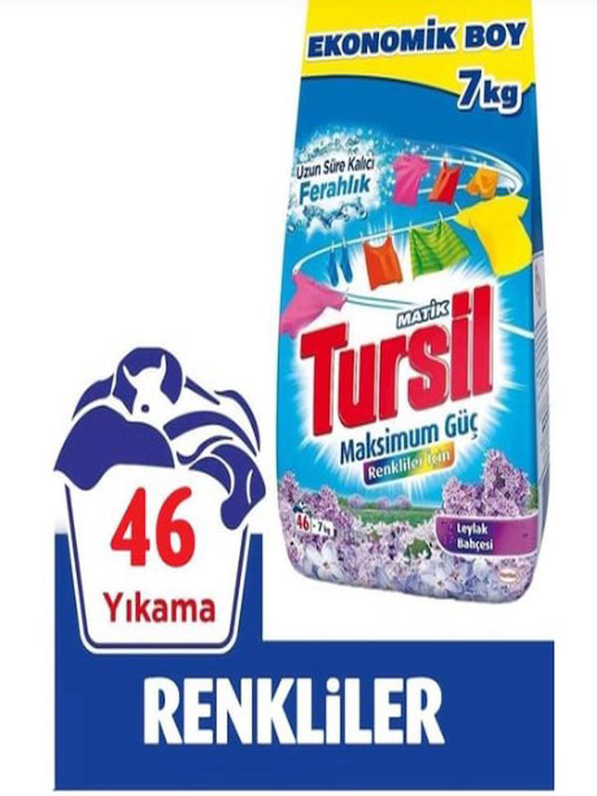 Tursil Matik Leylak Bahçesi Renkliler İçin 46 Yıkama Toz Deterjan 7 kg