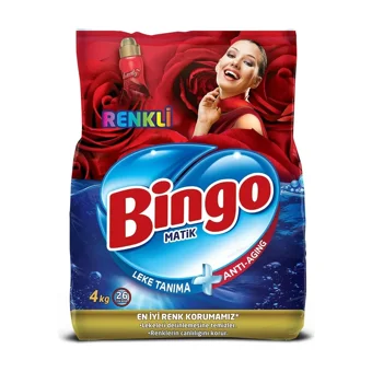 Bingo Matik Renkliler İçin 52 Yıkama Toz Deterjan 2x4 kg