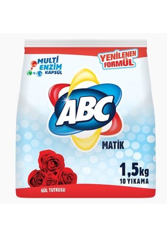 Abc Matik Gül Tutkusu Renkliler ve Beyazlar İçin 10 Yıkama Toz Deterjan 1.5 kg