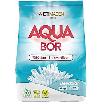 Eti Maden Aqua Bor Beyazlar İçin 40 Yıkama Toz Deterjan 6 kg