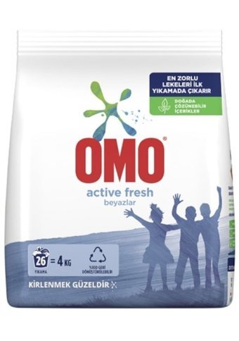 Omo Matik Active Fresh Beyazlar İçin 52 Yıkama Toz Deterjan 2x4 kg