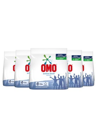 Omo Active Fresh Beyazlar İçin 50 Yıkama Toz Deterjan 5x1.5 kg