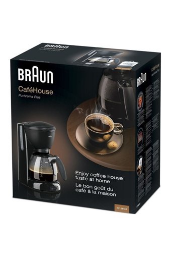 Braun KF560 CaféHouse PureAroma Plus Plastik Filtreli Karaf 1.25 L Hazne Kapasiteli 10 Fincan 1100 W Siyah Filtre Kahve Makinesi