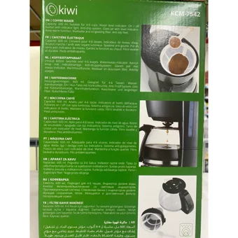 Kiwi Plastik Filtreli Karaf 0.6 L Hazne Kapasiteli 6 Fincan 650 W Siyah Filtre Kahve Makinesi